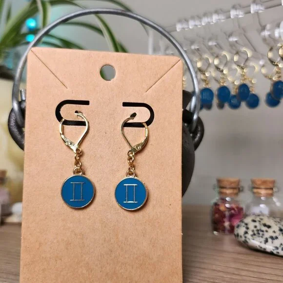 Dainty Astrology Sign Earrings | All Zodiac Signs - Picture 4 of 11
